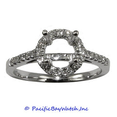18K White Gold Ladies Diamond Ring Mounting