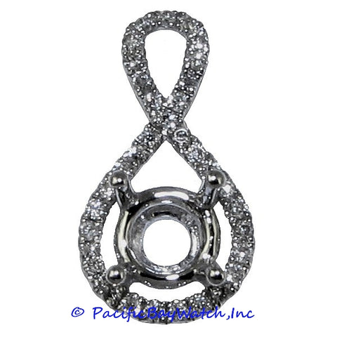 Ladies 18K White Gold Diamond Pendant Mounting