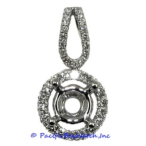 Ladies 18K White Gold Diamond Pendant Mounting
