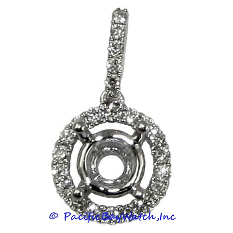 Ladies 18K White Gold Diamond Pendant Mounting