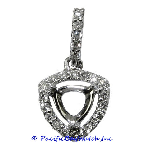 Ladies 14K White Gold Diamond Pendant Mounting