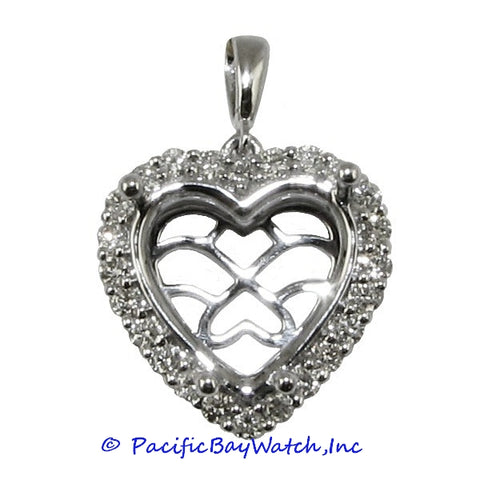 Ladies 14K White Gold Diamond Pendant Mounting