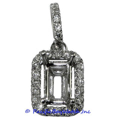 Ladies 18K White Gold Diamond Pendant Mounting