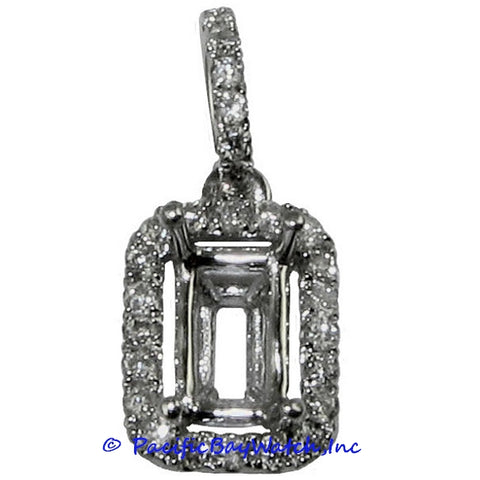 Ladies 18K White Gold Diamond Pendant Mounting