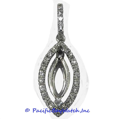 Ladies 18K White Gold Diamond Pendant Mounting