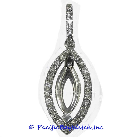 Ladies 18K White Gold Diamond Pendant Mounting