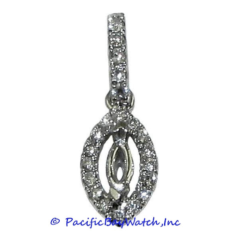 Ladies 18K White Gold Diamond Pendant Mounting