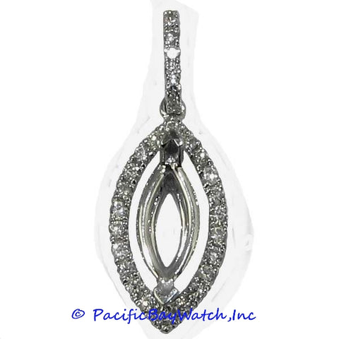 Ladies 18K White Gold Diamond Pendant Mounting