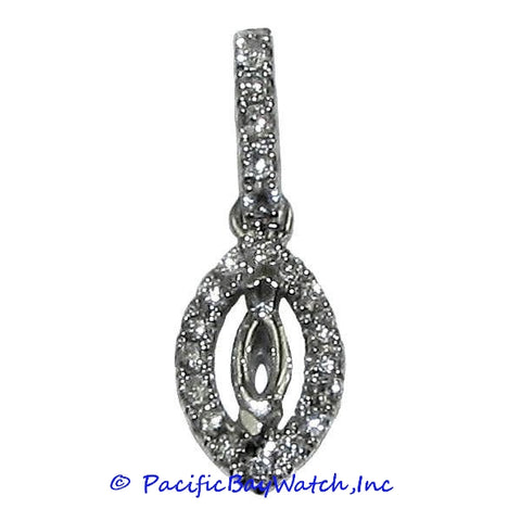 Ladies 18K White Gold Diamond Pendant Mounting