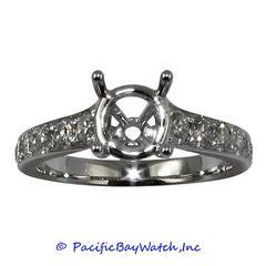 18K White Gold Ladies Diamond Ring Mounting