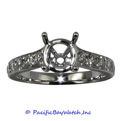 18K White Gold Ladies Diamond Ring Mounting