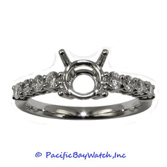 18K White Gold Ladies Diamond Ring Mounting