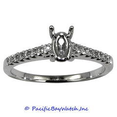 18K White Gold Ladies Diamond Ring Mounting