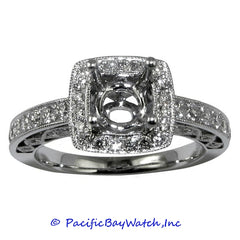 18K White Gold Ladies Diamond Ring Mounting