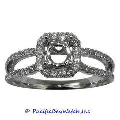 18K White Gold Ladies Diamond Ring Mounting