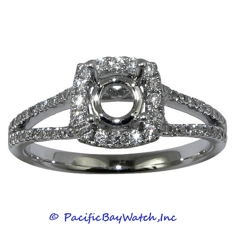 18K White Gold Ladies Diamond Ring Mounting