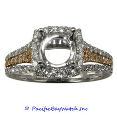 18K Yellow and White Gold Ladies Diamond Ring Mounting