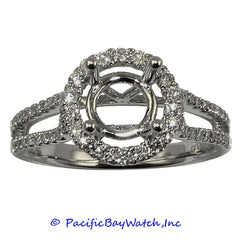 18K White Gold Ladies Diamond Ring Mounting