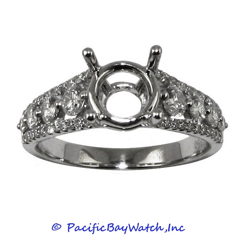 18K White Gold Ladies Diamond Ring Mounting