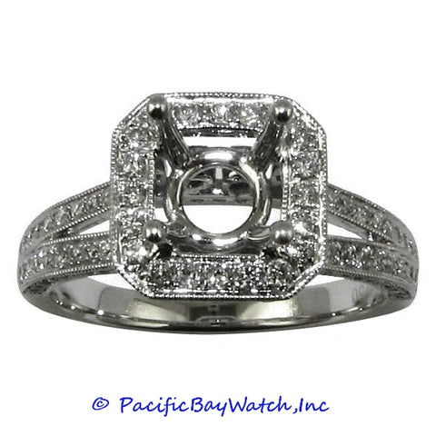 18K White Gold Ladies Diamond Ring Mounting