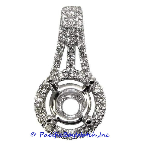 Ladies 18K White Gold Diamond Pendant Mounting