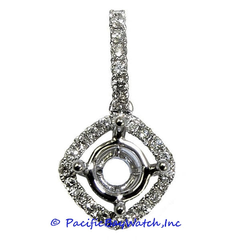 Ladies 18K White Gold Diamond Pendant Mounting