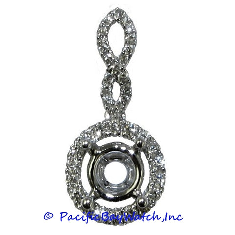 Ladies 18K White Gold Diamond Pendant Mounting