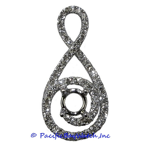 Ladies 18K White Gold Diamond Pendant Mounting