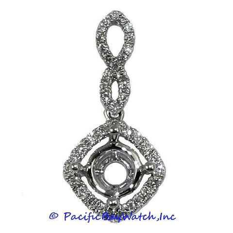 Ladies 18K White Gold Diamond Pendant Mounting