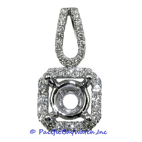 Ladies 18K White Gold Diamond Pendant Mounting