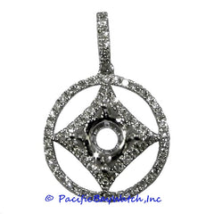 Ladies 18K White Gold Diamond Pendant Mounting