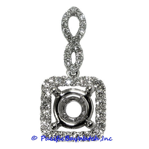 Ladies 18K White Gold Diamond Pendant Mounting
