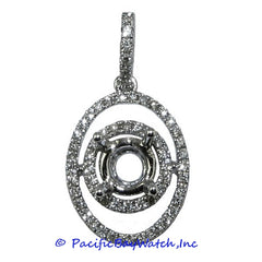 Ladies 18K White Gold Diamond Pendant Mounting