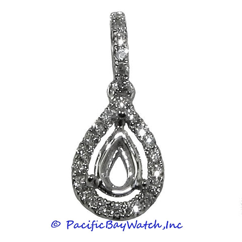 Ladies 18K White Gold Diamond Pendant Mounting