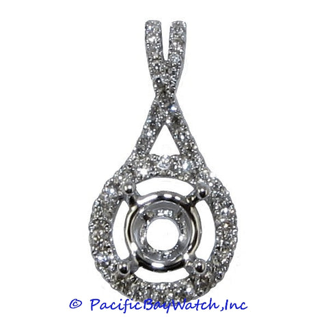 Ladies 18K White Gold Diamond Pendant Mounting