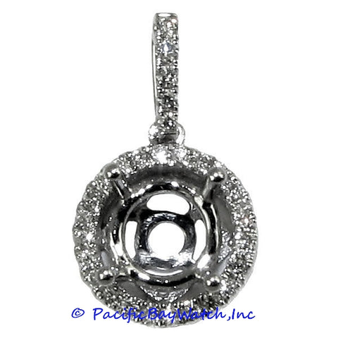 Ladies 18K White Gold Diamond Pendant Mounting