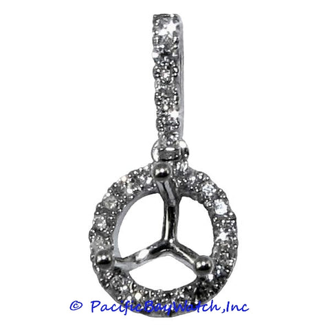 Ladies 18K White Gold Diamond Pendant Mounting