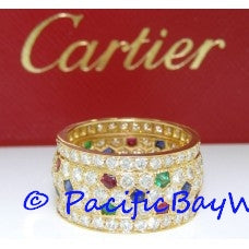 Cartier Diamond, Ruby, Emerald and Sapphire Band Pre-owned