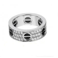 Cartier Love ring in White Gold with paved diamonds