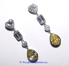 18k White Gold Diamond Dangle Earrings