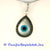 Evil Eye Tear Drop Pendant Mother of Pearl with Diamonds