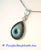 Evil Eye Tear Drop Pendant Mother of Pearl with Diamonds