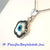 Evil Eye Flower Pendant Mother of Pearl with Black Diamonds