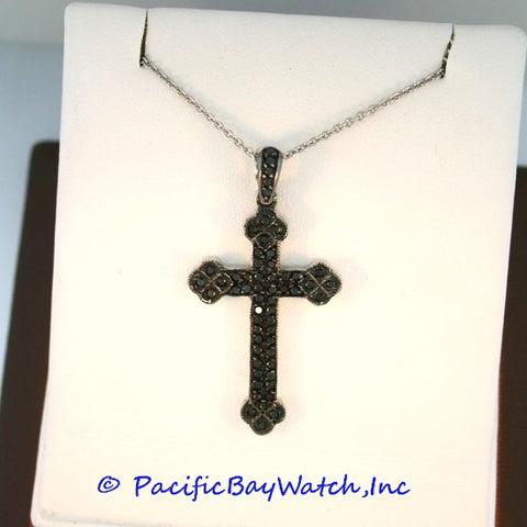 18kt White Gold Black Diamond 1.25ct. tw. Cross