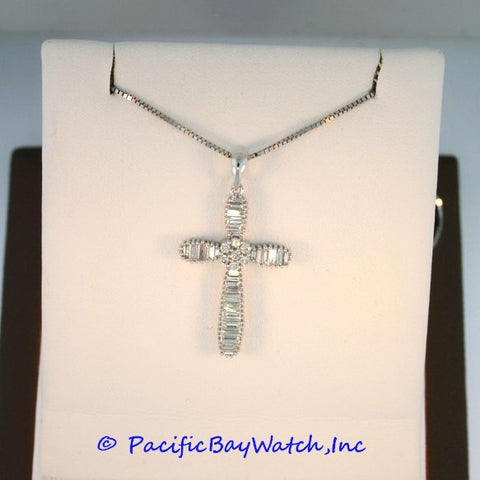 18kt White Gold Diamond Ladies Cross