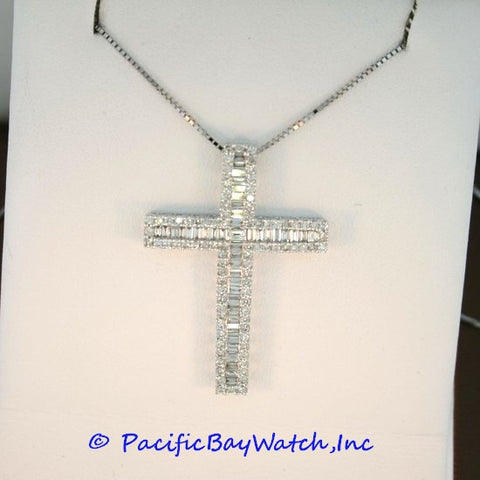 18kt White Gold Diamond Cross 1.70ct. tw.