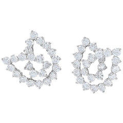 Tiffany & Co. Platinum Diamond 5.50 ct Knot Earrings