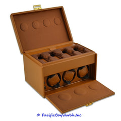 Scatola Tan Leather Watch Winder 7RT