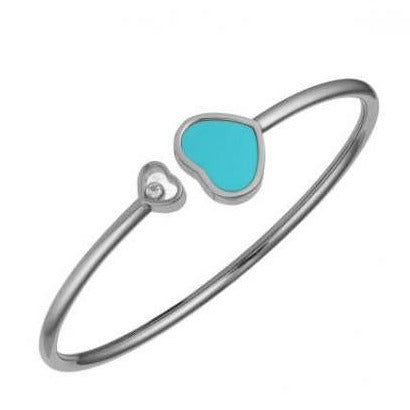 Chopard Happy Hearts White Gold & Turquoise Bangle 857482-1402