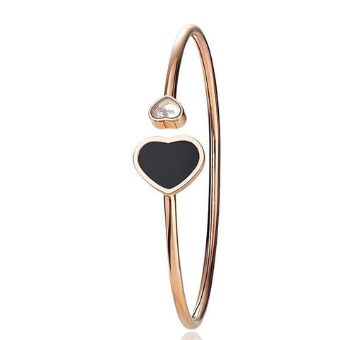 Chopard Happy Hearts Rose Gold & Onyx Bangle 857482-5203